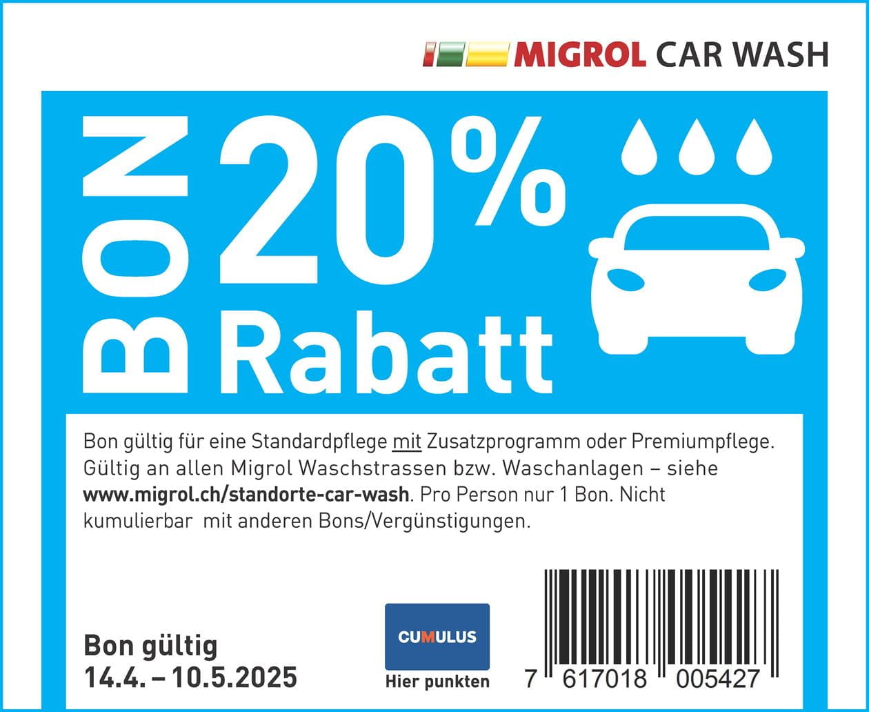 Migros Magazin_Car Wash Rabatt