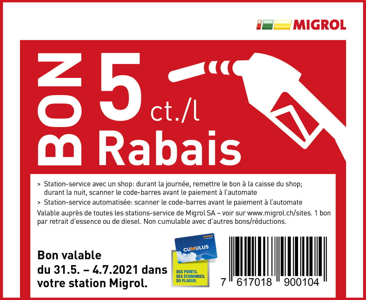 Migrol - Réduction de 5ct/Lt sur l' essence et le diesel - RADIN.ch  échantillon concours gratuit suisse bons plans